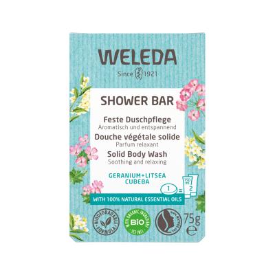 Weleda Organic Shower Bar (Solid Body Wash) Geranium + Litsea Cubeba 75g